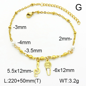 Stainless Steel Anklets  7A9000179bbml-350