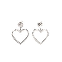 Handmade Polished  Heart  True Color  Stainless Steel Earrings  weight:6.9g  E:27x30mm  GEE000404bhbl-113B