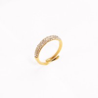 Czech Stones,Handmade Polished  PVD Vacuum plating gold  Stainless Steel Ring  weight:2.2g  R:4mm  GER000417vhkb-066