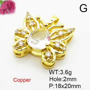 Fashion Copper Pendant  Micro Pave Cubic Zirconia  XFPC04370aajl-L024