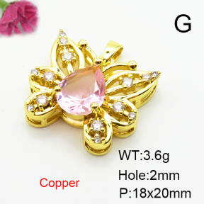 Fashion Copper Pendant  Micro Pave Cubic Zirconia  XFPC04374aajl-L024