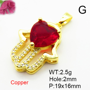 Fashion Copper Pendant  Micro Pave Cubic Zirconia  XFPC04383aajl-L024