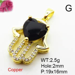 Fashion Copper Pendant  Micro Pave Cubic Zirconia  XFPC04385aajl-L024