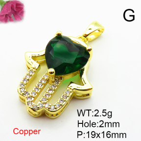 Fashion Copper Pendant  Micro Pave Cubic Zirconia  XFPC04387aajl-L024