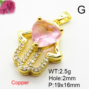 Fashion Copper Pendant  Micro Pave Cubic Zirconia  XFPC04389aajl-L024