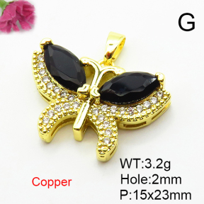 Fashion Copper Pendant  Micro Pave Cubic Zirconia  XFPC04394baka-L024