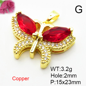 Fashion Copper Pendant  Micro Pave Cubic Zirconia  XFPC04396baka-L024