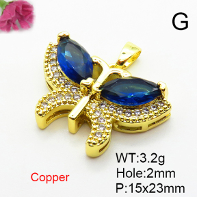Fashion Copper Pendant  Micro Pave Cubic Zirconia  XFPC04398baka-L024