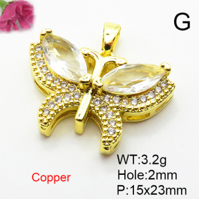 Fashion Copper Pendant  Micro Pave Cubic Zirconia  XFPC04400baka-L024