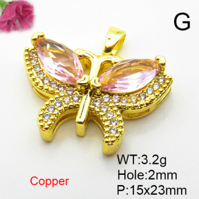 Fashion Copper Pendant  Micro Pave Cubic Zirconia  XFPC04402baka-L024