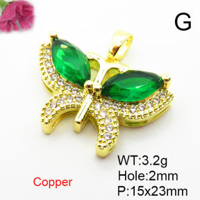 Fashion Copper Pendant  Micro Pave Cubic Zirconia  XFPC04404baka-L024