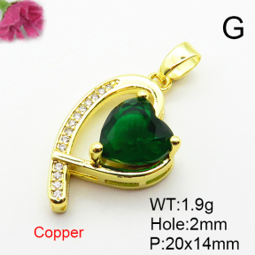 Fashion Copper Pendant  Micro Pave Cubic Zirconia  XFPC04407aajl-L024