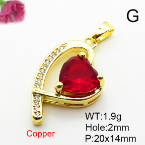 Fashion Copper Pendant  Micro Pave Cubic Zirconia  XFPC04409aajl-L024