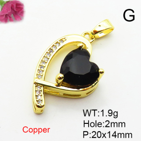 Fashion Copper Pendant  Micro Pave Cubic Zirconia  XFPC04411aajl-L024