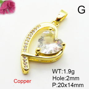 Fashion Copper Pendant  Micro Pave Cubic Zirconia  XFPC04413aajl-L024