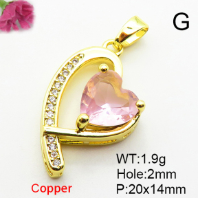 Fashion Copper Pendant  Micro Pave Cubic Zirconia  XFPC04415aajl-L024