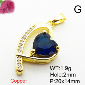 Fashion Copper Pendant  Micro Pave Cubic Zirconia  XFPC04417aajl-L024