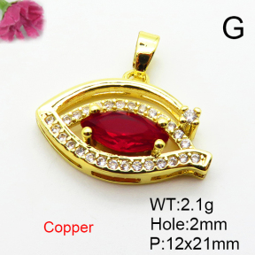 Fashion Copper Pendant  Micro Pave Cubic Zirconia  XFPC04420aajl-L024
