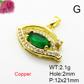 Fashion Copper Pendant  Micro Pave Cubic Zirconia  XFPC04422aajl-L024