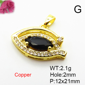 Fashion Copper Pendant  Micro Pave Cubic Zirconia  XFPC04424aajl-L024