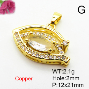 Fashion Copper Pendant  Micro Pave Cubic Zirconia  XFPC04426aajl-L024