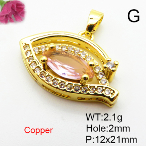 Fashion Copper Pendant  Micro Pave Cubic Zirconia  XFPC04428aajl-L024