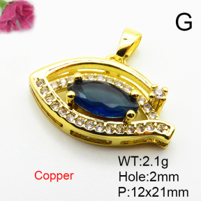 Fashion Copper Pendant  Micro Pave Cubic Zirconia  XFPC04430aajl-L024