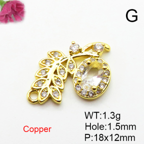 Fashion Copper Pendant  Micro Pave Cubic Zirconia  XFPC04437avja-L024