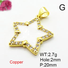 Fashion Copper Pendant  Micro Pave Cubic Zirconia & Enamel  XFPC04442aajl-L024