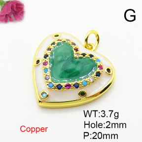 Fashion Copper Pendant  Micro Pave Cubic Zirconia & Enamel  XFPC04445aajl-L024