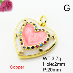 Fashion Copper Pendant  Micro Pave Cubic Zirconia & Enamel  XFPC04447aajl-L024