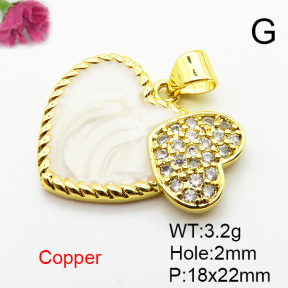 Fashion Copper Pendant  Micro Pave Cubic Zirconia & Enamel  XFPC04481aajl-L024