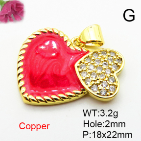 Fashion Copper Pendant  Micro Pave Cubic Zirconia & Enamel  XFPC04483aajl-L024