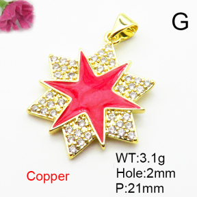 Fashion Copper Pendant  Micro Pave Cubic Zirconia & Enamel  XFPC04490baka-L024