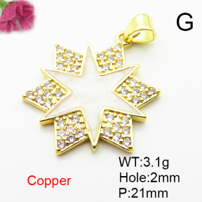 Fashion Copper Pendant  Micro Pave Cubic Zirconia & Enamel  XFPC04492baka-L024