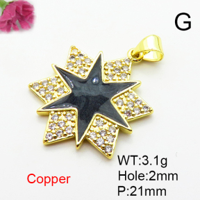 Fashion Copper Pendant  Micro Pave Cubic Zirconia & Enamel  XFPC04494baka-L024