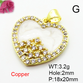 Fashion Copper Pendant  Micro Pave Cubic Zirconia & Enamel  XFPC04508aajl-L024