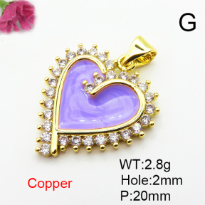 Fashion Copper Pendant  Micro Pave Cubic Zirconia & Enamel  XFPC04513aajl-L024