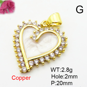 Fashion Copper Pendant  Micro Pave Cubic Zirconia & Enamel  XFPC04515aajl-L024