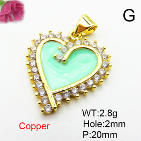 Fashion Copper Pendant  Micro Pave Cubic Zirconia & Enamel  XFPC04517aajl-L024