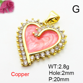 Fashion Copper Pendant  Micro Pave Cubic Zirconia & Enamel  XFPC04519aajl-L024