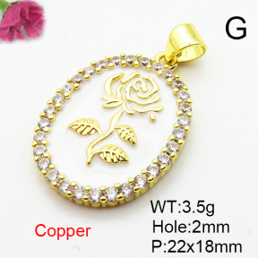 Fashion Copper Pendant  Micro Pave Cubic Zirconia & Enamel  XFPC04529aajl-L024