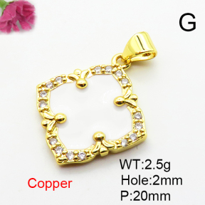 Fashion Copper Pendant  Micro Pave Cubic Zirconia & Enamel  XFPC04538aajl-L024