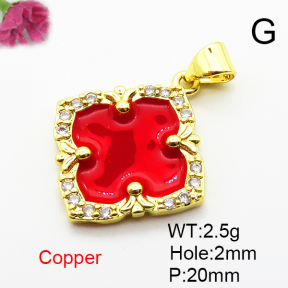 Fashion Copper Pendant  Micro Pave Cubic Zirconia & Enamel  XFPC04540aajl-L024