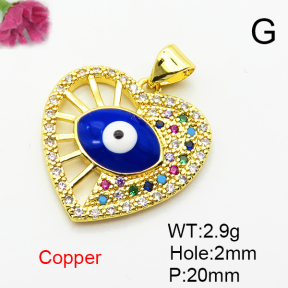 Fashion Copper Pendant  Micro Pave Cubic Zirconia & Enamel  XFPC04547baka-L024