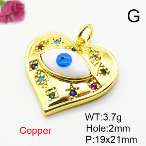 Fashion Copper Pendant  Micro Pave Cubic Zirconia & Enamel  XFPC04556avja-L024