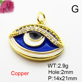 Fashion Copper Pendant  Micro Pave Cubic Zirconia & Enamel  XFPC04574aajl-L024