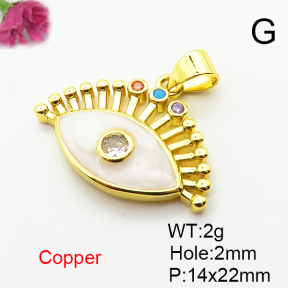 Fashion Copper Pendant  Cubic Zirconia & Enamel  XFPC04608avja-L024