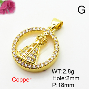 Fashion Copper Pendant  Micro Pave Cubic Zirconia  XFPC04618aajl-L024