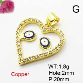 Fashion Copper Pendant  Micro Pave Cubic Zirconia & Enamel  XFPC04621baka-L024